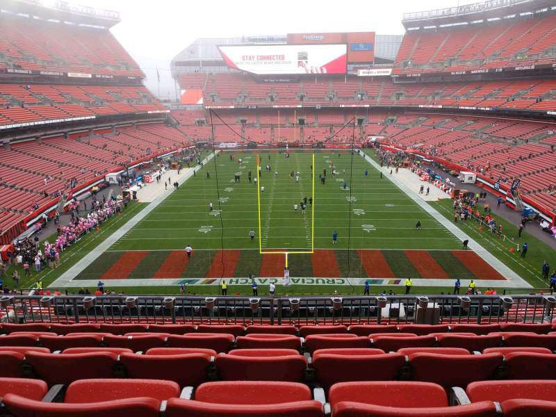 View of the field from section 320 at Huntington Bank Field, Cleveland.