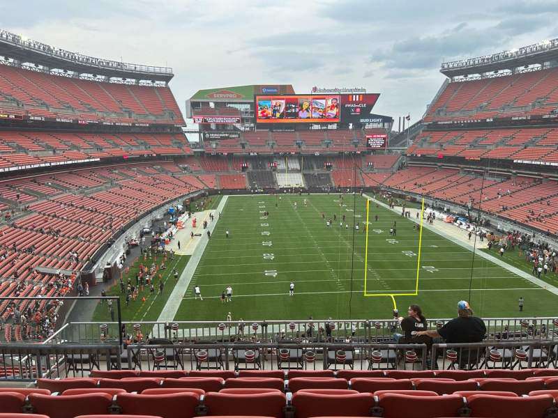 View of the field from section 346 at Huntington Bank Field, Cleveland.