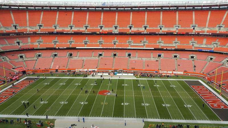 View of the field from section 509 at Huntington Bank Field, Cleveland.