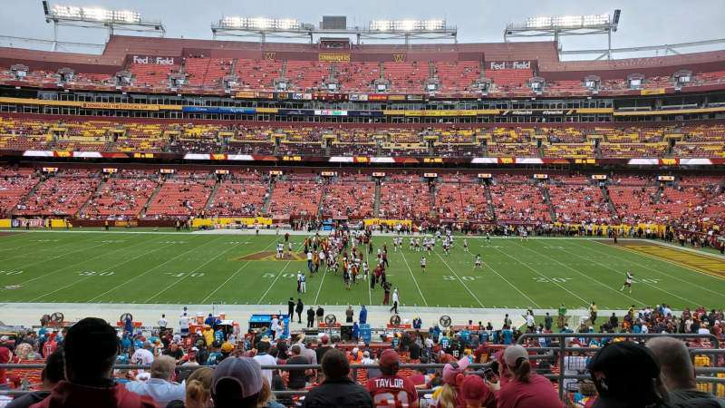 View of the field from section 221 at Northwest Stadium, Landover.