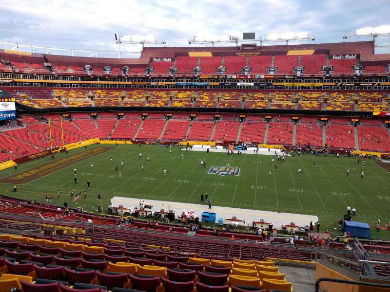 View of the field from section 321 at Northwest Stadium, Landover.