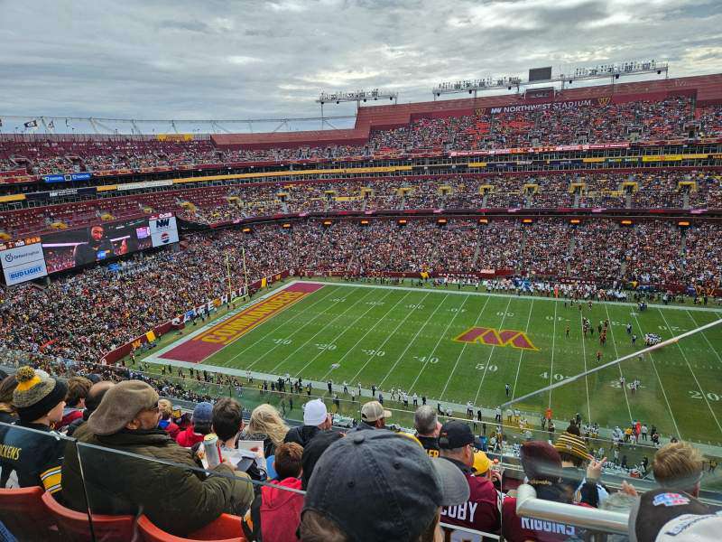 View of the field from section 427 at Northwest Stadium, Landover.