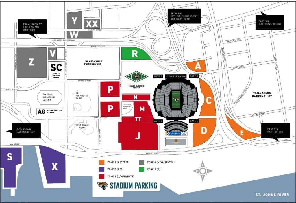 parking map everbank stadium