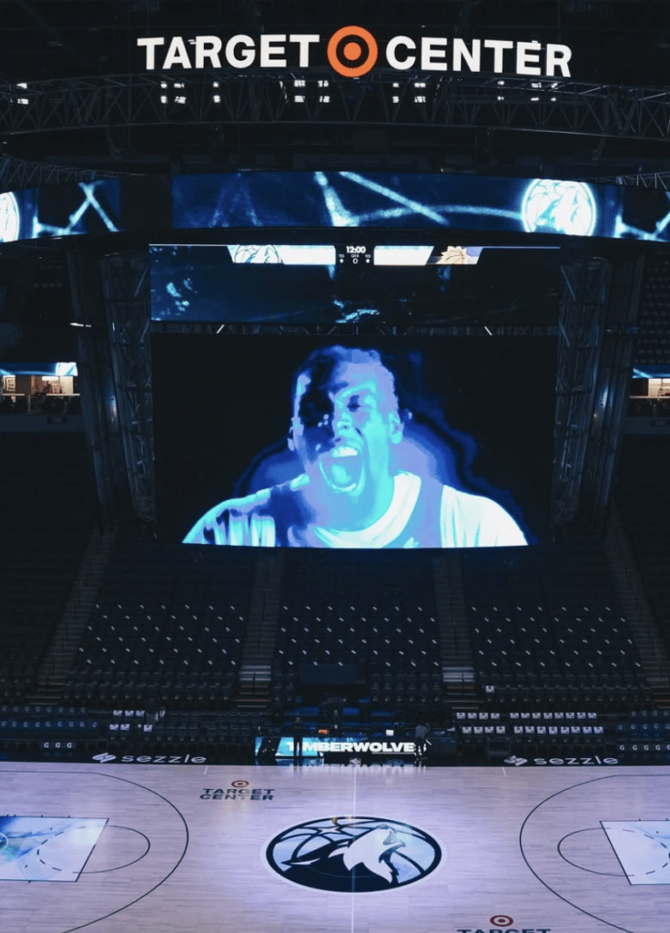 target center view of video board